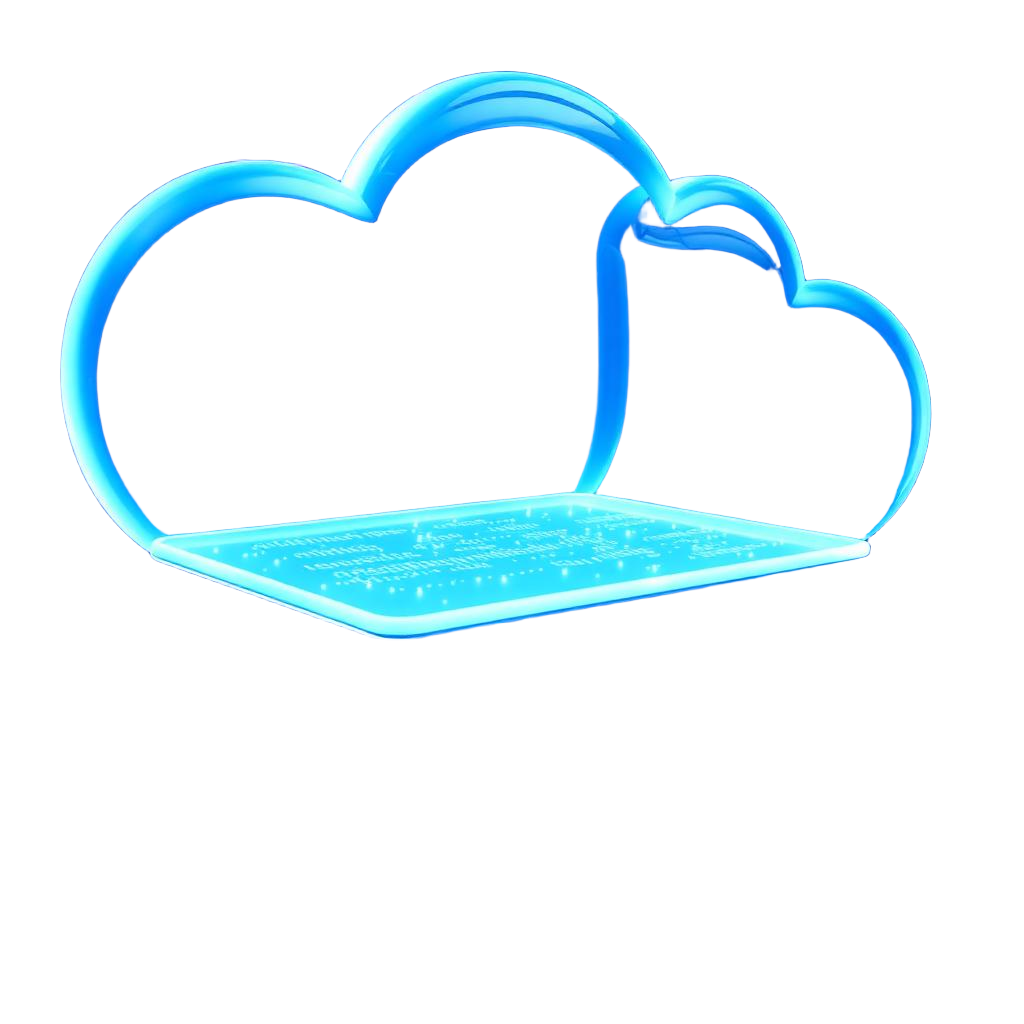 3D cloud server infrastructure with glowing network connections